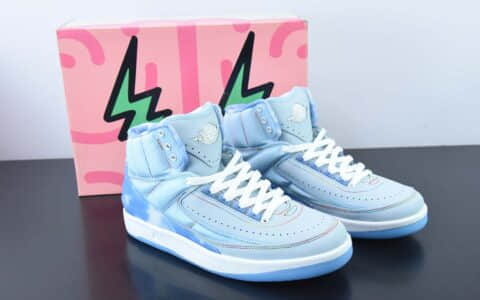 乔丹Air Jordan Balvin x Air Jordan AJ2 Retro High SP联名蓝色笑脸灯光高帮板鞋纯原版本 货号：DQ7691-419