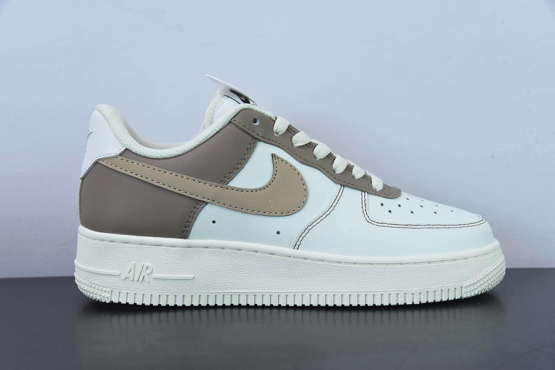 耐克Nike Air Force 1米白摩卡棕空军一号低帮运动休闲板鞋纯原版本 货号：DT0226-303