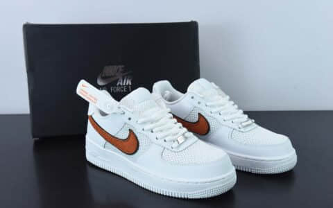 耐克Nike Air Force 1’07 LowWhiteRedSpace Silver皮革白橘网布空军一号经典低帮板鞋纯原版本 货号：DZ5228-100