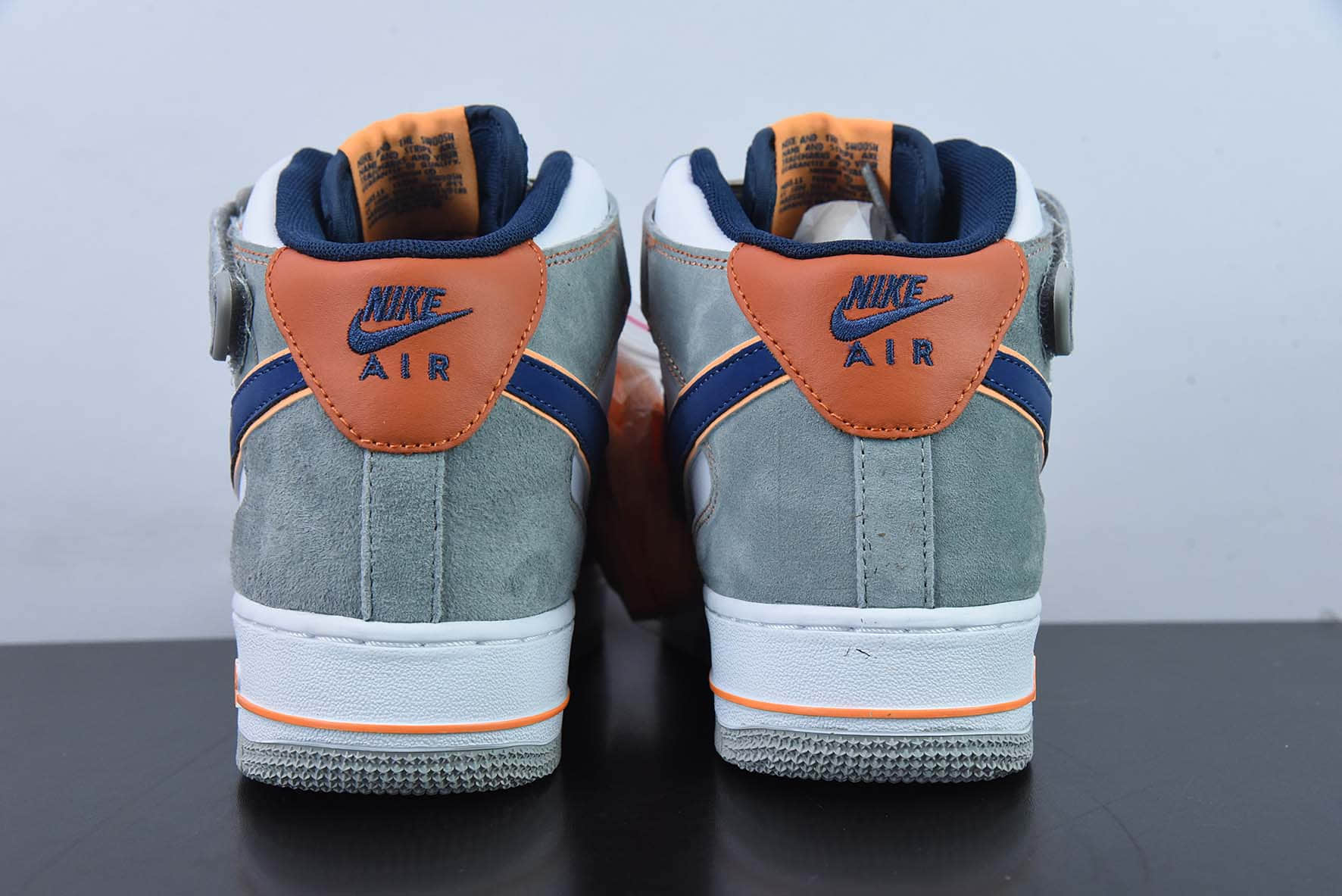 耐克Nike Air Force 1 Mid 灰蓝橙麂皮空军一号中帮休闲板鞋纯原版本 货号：CQ5059-203