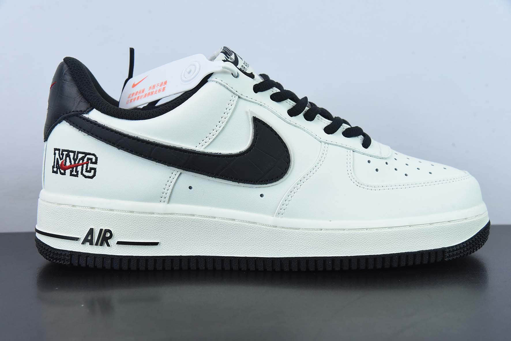 耐克Nike Air Force 1 07 Low “米黑鳄鱼皮”纽约限定空军一号低帮休闲板鞋纯原版本 货号：LG4596-336