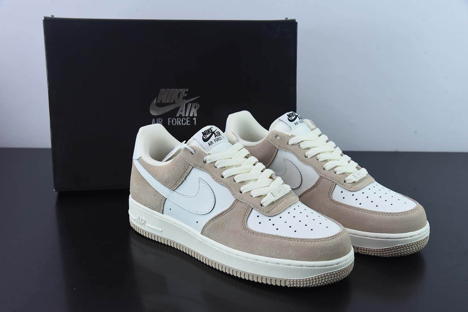 耐克Nike Air Force 1 Low ’07 麂皮白棕小麦空军一号低帮休闲板鞋纯原版本 货号：LZ6699-522