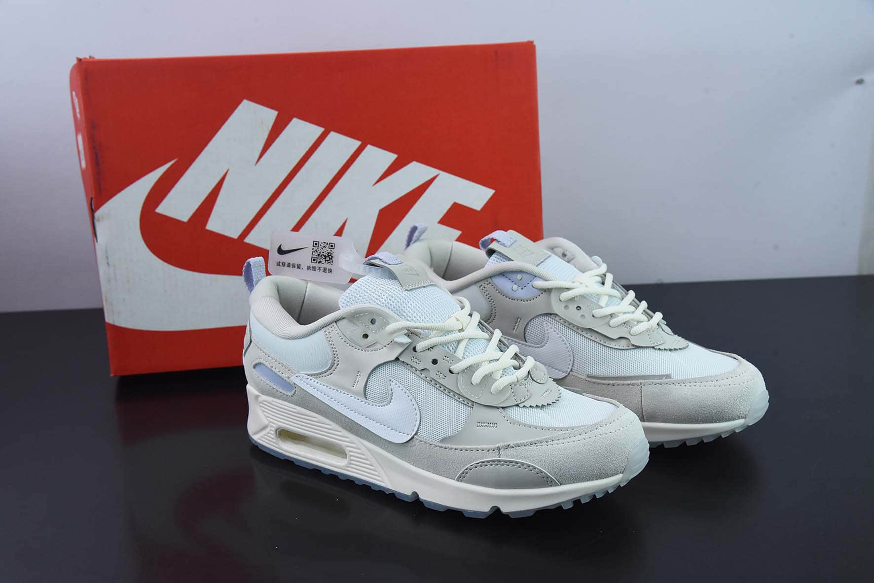 耐克 NIKE AIR MAX 90 Futura米白紫时尚气垫复古运动鞋纯原版本 货号：DM9922-102