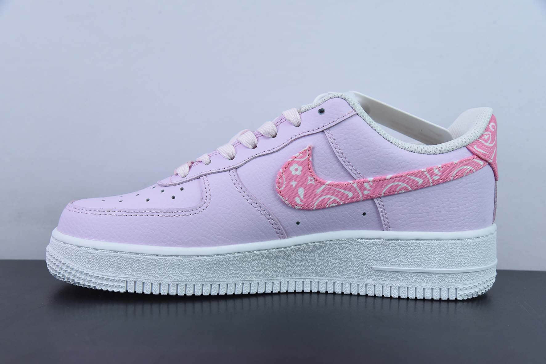 耐克Nike Air Force 1 Low 粉腰果花雾霾紫空军一号低帮休闲运动板鞋纯原版本 货号：FD1448-664