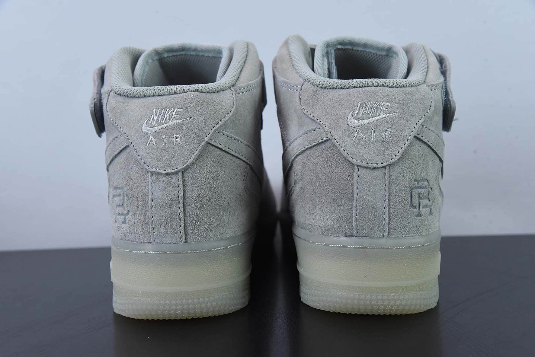 耐克Nike Air Force1 MID x Reigning Champ 卫冕冠军灰麂皮四代空军一号中帮休闲板鞋纯原版本 货号：GB1119-198