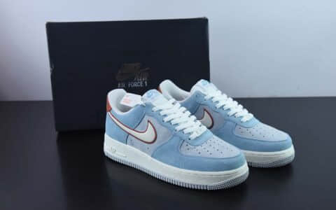 耐克Nike Air Force 1'07 Low 酒红灰蓝空军一号低帮休闲板鞋纯原版本 货号：LZ6699-521