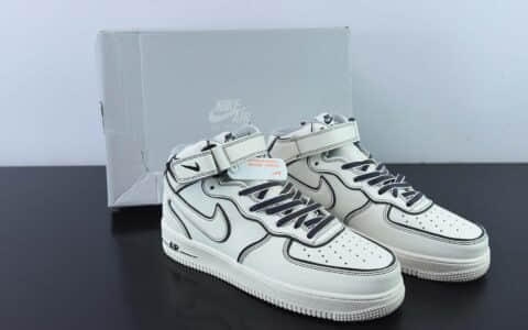 耐克Nike Air Force 1'07 Mid 镭射米白3M反光空军一号中帮休闲运动板鞋纯原版本 货号：AQ2898-008