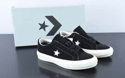 匡威Converse One Star Pro 黑色一星标匡威低帮复古休闲滑板鞋纯原版本 货号：A03674C