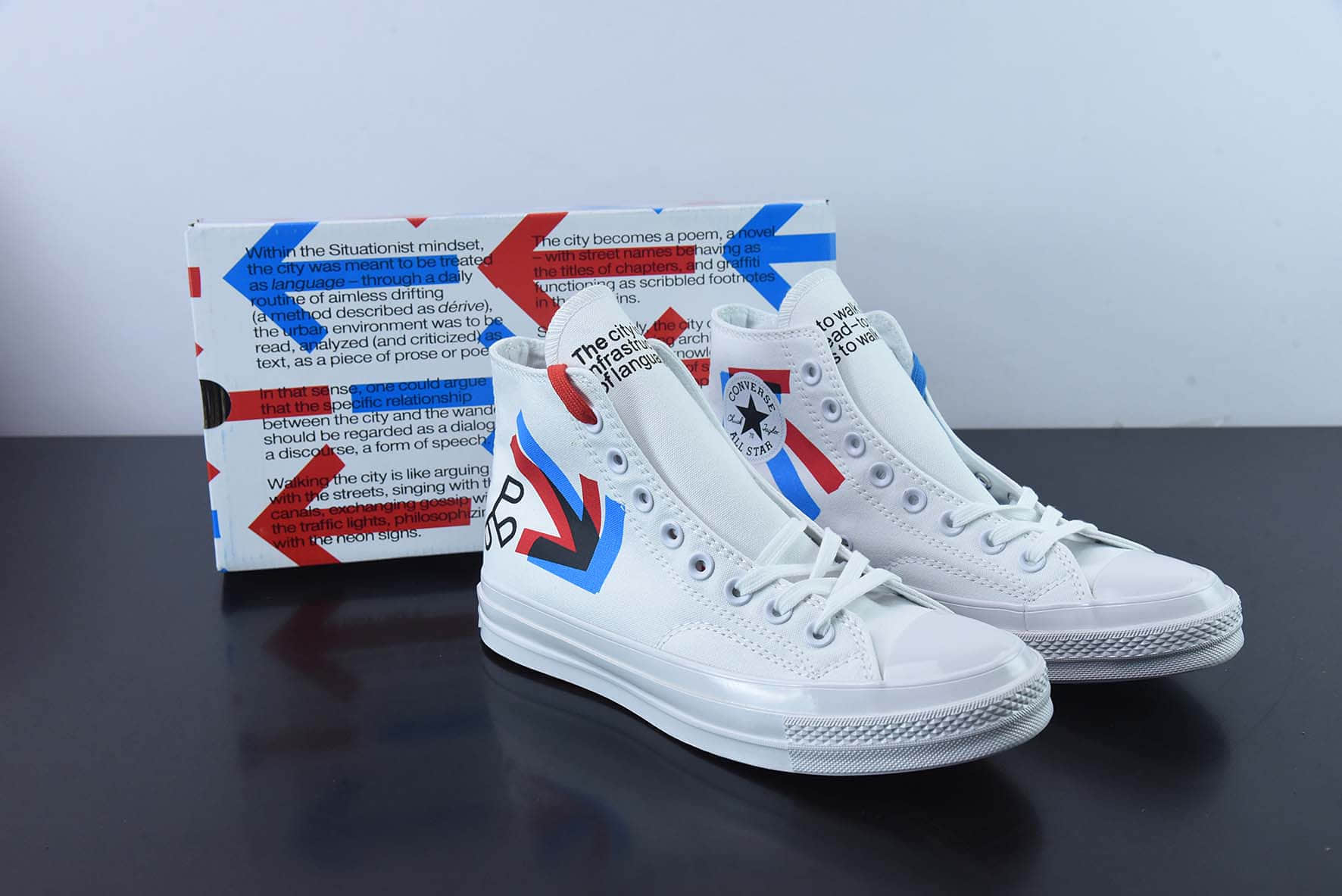 匡威Converse Patt x Experimental Jetset x Converse Chuck Taylor 70 Hi 三方联名纯白箭头涂鸦高帮休闲板鞋纯原版本 货号： A03173C