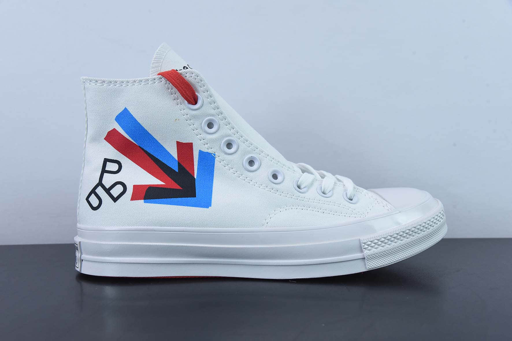 匡威Converse Patt x Experimental Jetset x Converse Chuck Taylor 70 Hi 三方联名纯白箭头涂鸦高帮休闲板鞋纯原版本 货号： A03173C