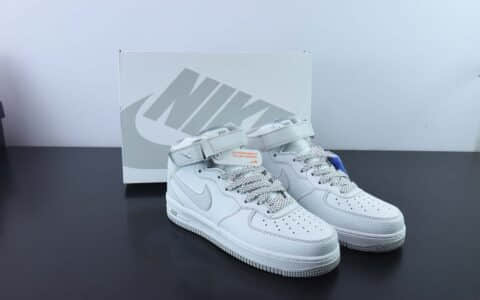 耐克Nike Air Force 1 Mid 马克线满天星冰灰配色空军一号中帮休闲板鞋纯原版本 货号：MK0619-211