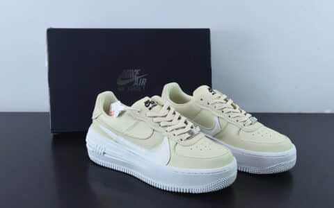 耐克Nike AF1 PLT.AF.ORM 四十周年限定浅黄白空军一号低帮休闲板鞋纯原版本 货号：DJ9946-200