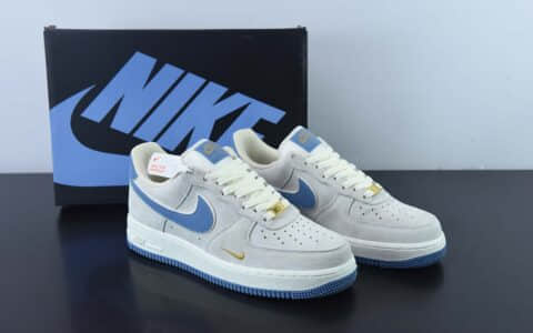 耐克Nike Air Force 1 Low ’07 小勾蓝麂皮空军一号低帮休闲板鞋纯原版本 货号：KK5636-210