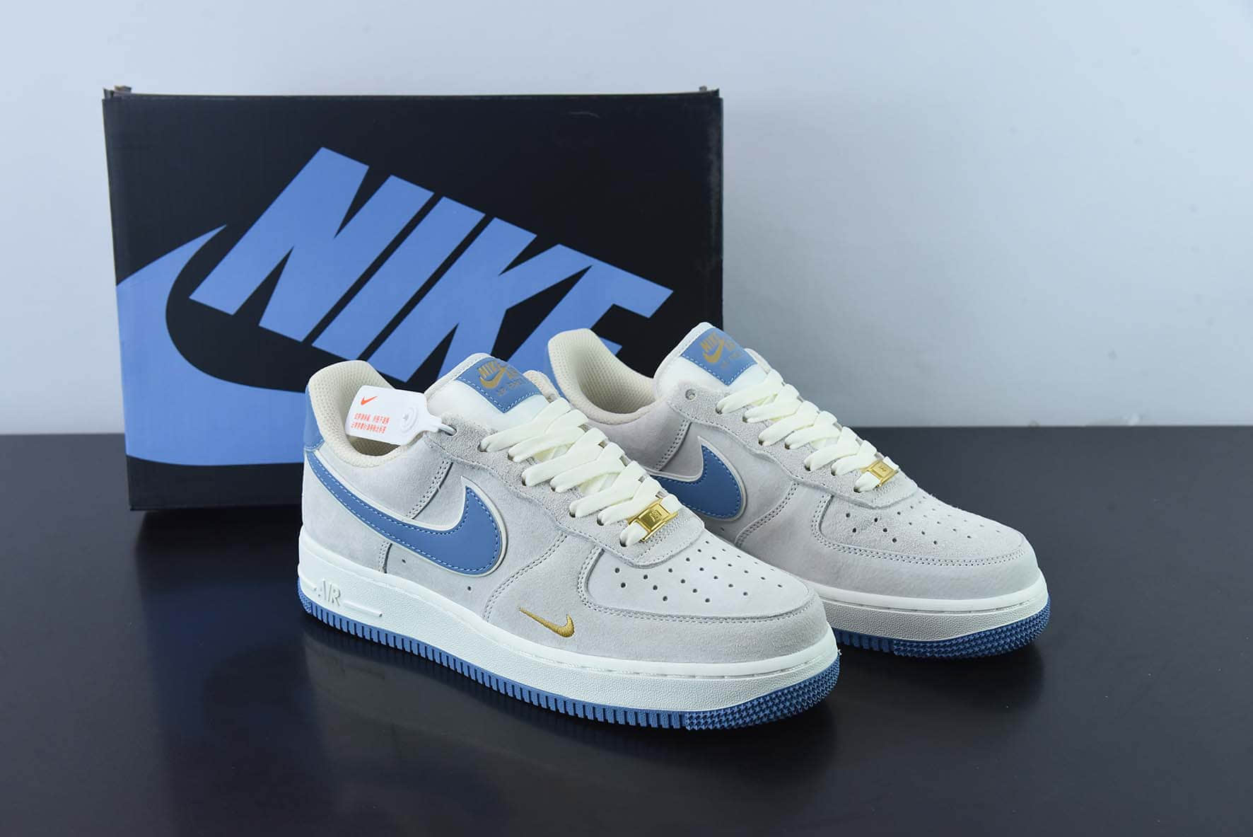 耐克Nike Air Force 1 Low ’07 小勾蓝麂皮空军一号低帮休闲板鞋纯原版本 货号：KK5636-210