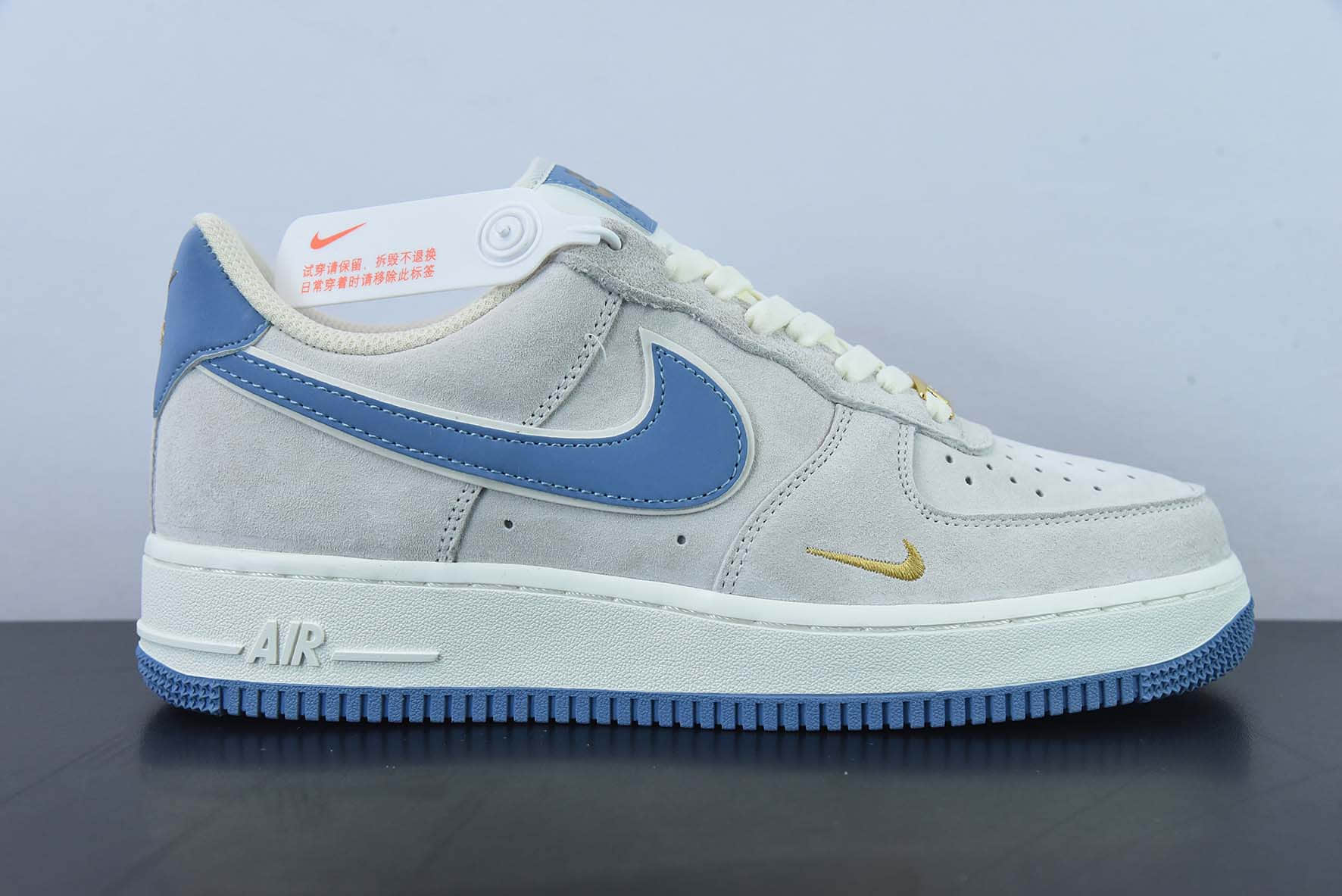 耐克Nike Air Force 1 Low ’07 小勾蓝麂皮空军一号低帮休闲板鞋纯原版本 货号：KK5636-210