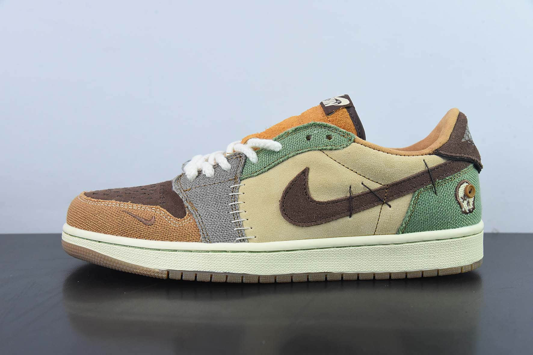 乔丹Air Jordan Zion Williamson x Air Jordan 1 Retro Low OG Voodoo AJ1棕色巫毒娃娃低帮文化篮球鞋纯原版本 货号：DZ7292-200