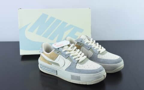 耐克Nike Air Force 1 AF1 白灰棕解构空军丰塔卡系列低帮休闲板鞋纯原版本 货号：CW6688-802