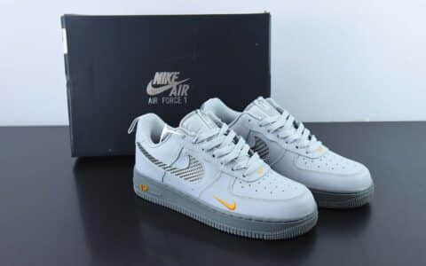 耐克Nike Air Force 1 Low 冷灰黄小勾空军一号低帮运动休闲板鞋纯原版本 货号：DR0155-001