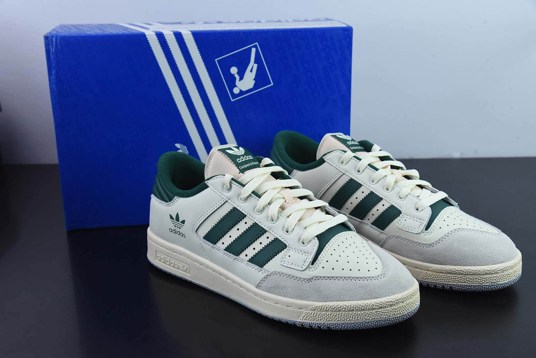 阿迪达斯Adidas Originals Centennial 85 Low 白绿低帮百搭潮流休闲运动板鞋纯原版本 货号：GX2214