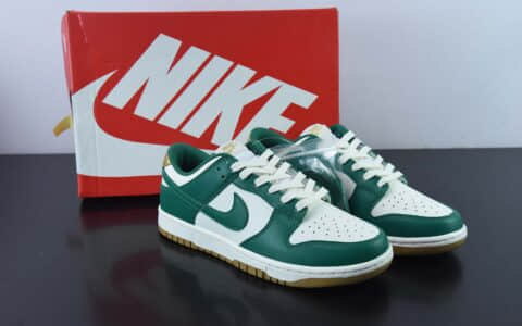 耐克Nike SB Dunk Low Green and Gold 白绿金配色SB低帮休闲滑板鞋纯原版本 货号：FB7173-131