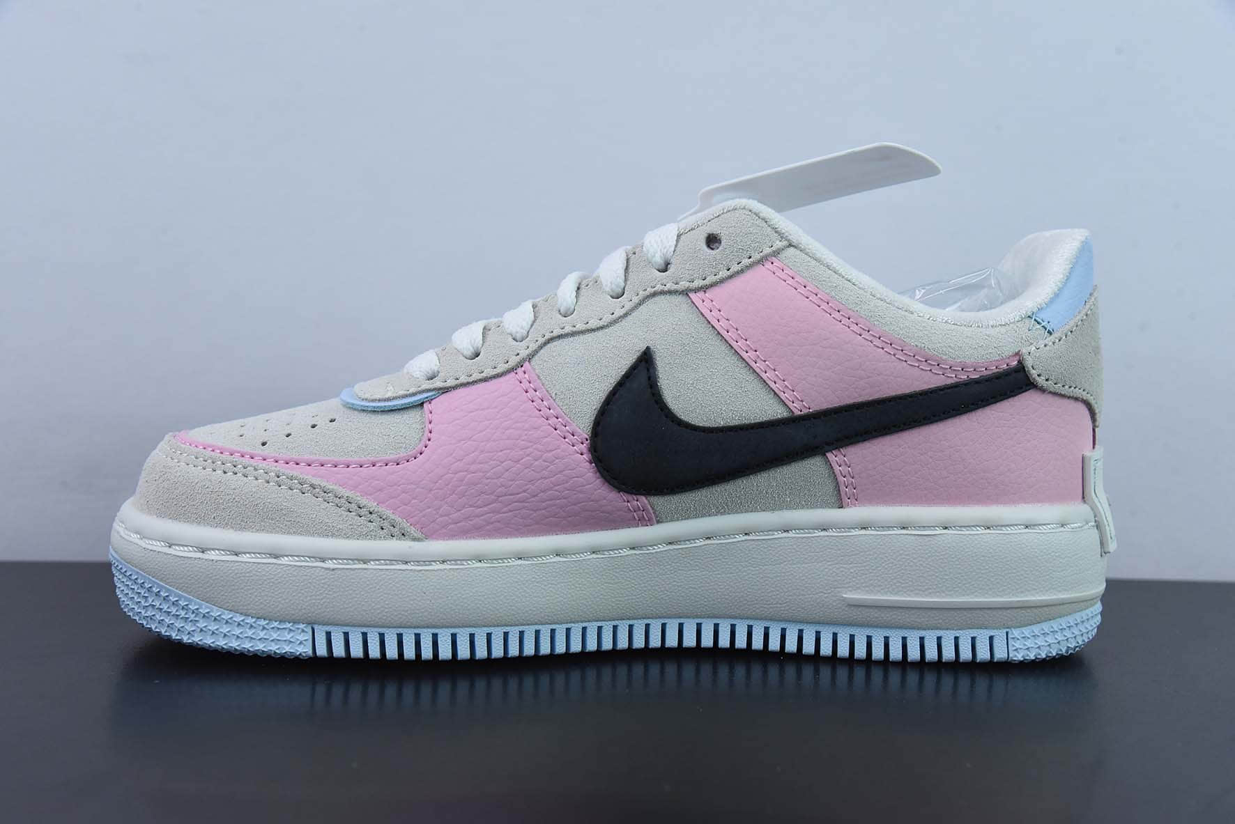 耐克Nike Air Force 1 Shadow 白黑粉空军一号马卡龙全新少女系解构轻量增高低帮百搭板鞋纯原版本 货号：DX3358-100