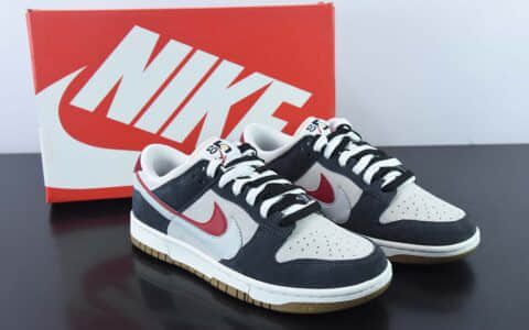 耐克Nike SB Dunk Low 85 灰红双勾 SB低帮运动休闲板鞋纯原版本 货号：DD9457-104