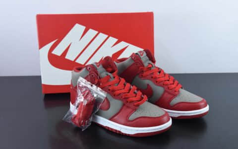 耐克Nike Dunk High UNLV 俄亥俄州立大学联名灰红高帮板鞋纯原版本 货号：850477-001