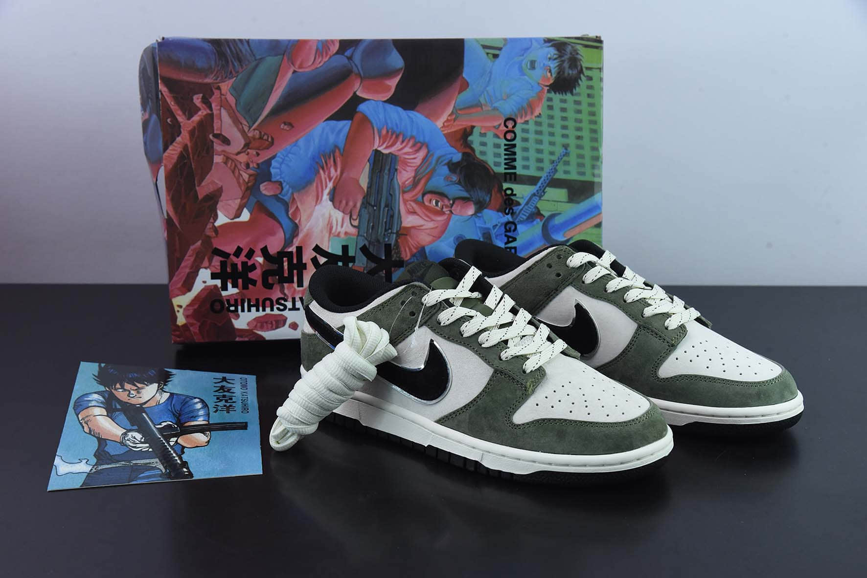 耐克Nike Otomo Katsuhiro x Nk SB Dunk Low Steamboy OST 大友克洋联名麂皮灰黑绿SB低帮运动休闲板鞋纯原版本 货号：FF0918-015