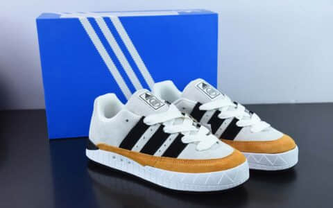 阿迪达斯Adidas Human Made x Adimatic LowBright Orange马蒂奇系列鲨鱼面包翻毛浅灰黑橙低帮休闲板鞋纯原版本 货号：HP9916