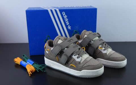 阿迪达斯Adidas Originals Forum 84 Low 罗马系列灰黄魔术贴低帮复古系带百搭休闲运动板鞋纯原版本 货号：GV9223