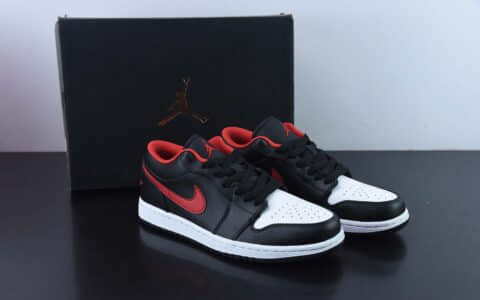 乔丹Air Jordan 1 Low White Toe AJ1 乔1小黑红脚趾低帮篮球鞋纯原版本 货号：553558-063