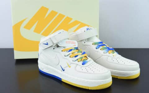 耐克Nike Air Force 1 Mid'07 米蓝黄金州勇士城市限定中帮空军一号休闲板鞋纯原版本 货号：GT5663-306