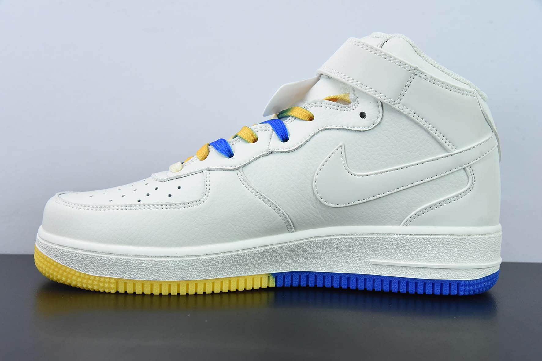 耐克Nike Air Force 1 Mid'07 米蓝黄金州勇士城市限定中帮空军一号休闲板鞋纯原版本 货号：GT5663-306