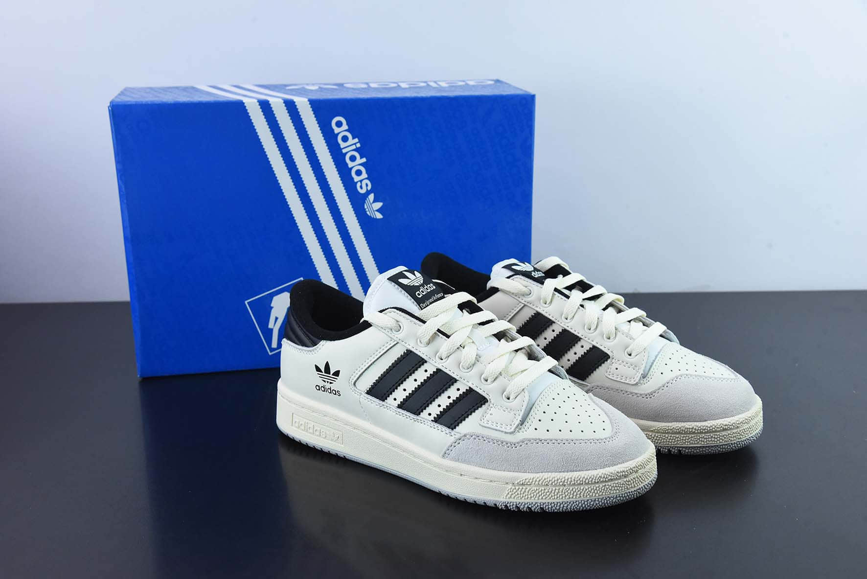 阿迪达斯adidas originals Forum 85 low白灰黑全新经典复古板鞋纯原版本 货号：GX2219