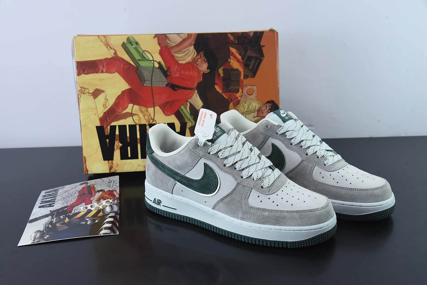 耐克Nike AKIRA×Nike Air Force 1 Low ’07 灰绿麂皮满天星配色空军一号低帮休闲板鞋纯原版本 货号：DF3966-723