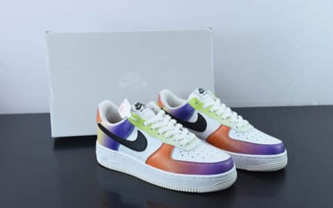 耐克Nike Air Force 1 ’07 LowWhiteBlack-Bright Maroon皮革白黑渐变扎染空军一号经典百搭休闲运动板鞋纯原版本 货号：FD0801-100