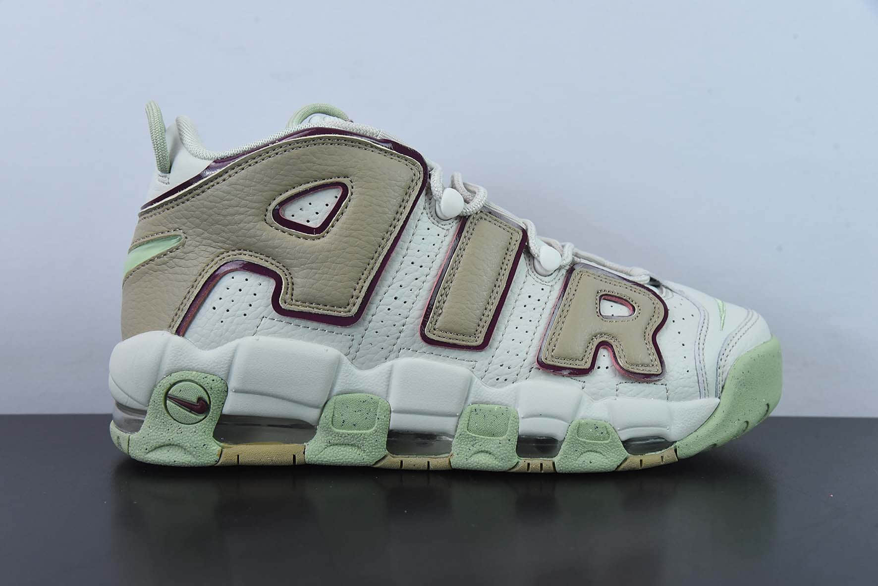 耐克Nike Air More Uptempo 大AIR皮蓬白棕绿复古篮球鞋纯原版本 货号：DX8955-001