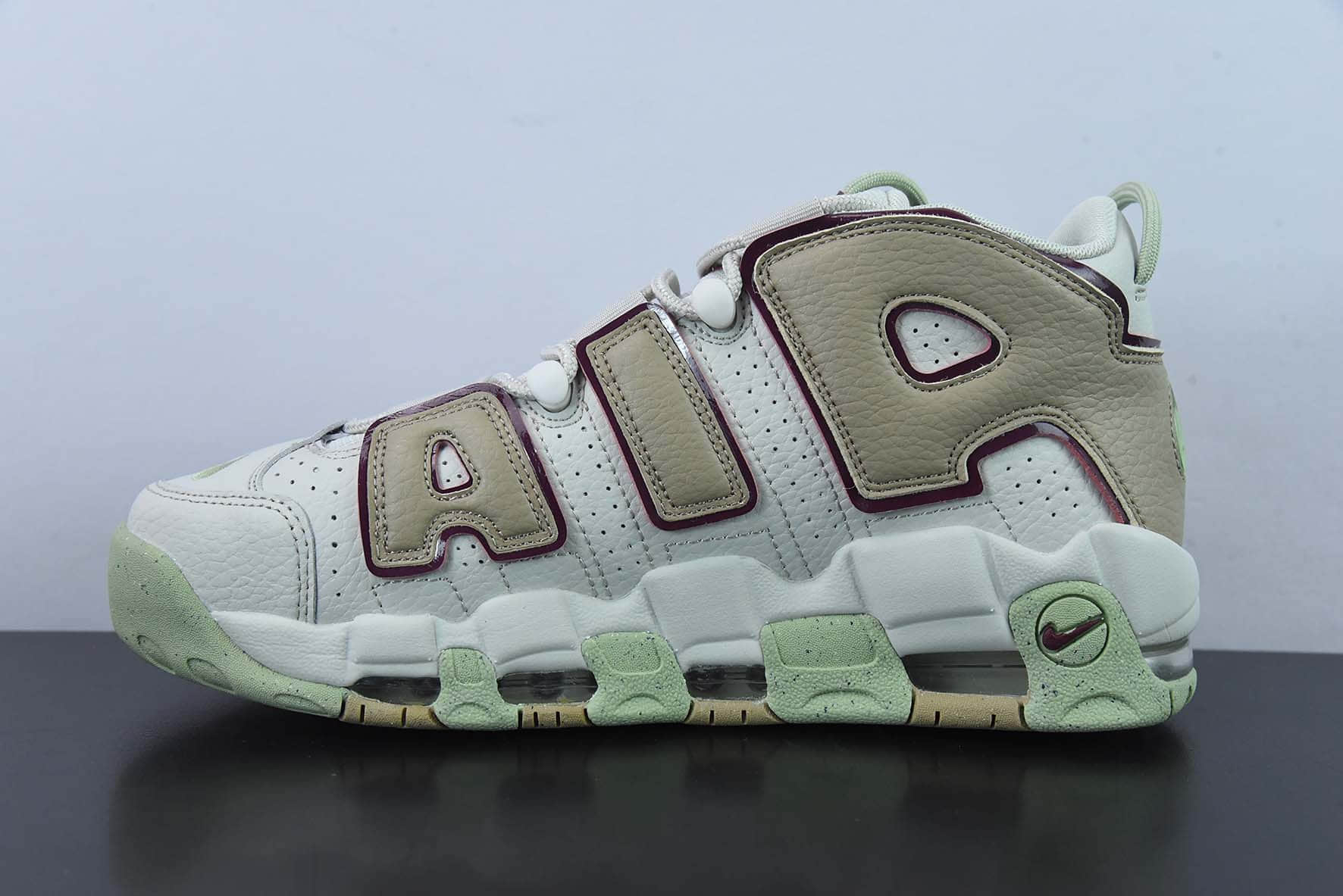 耐克Nike Air More Uptempo 大AIR皮蓬白棕绿复古篮球鞋纯原版本 货号：DX8955-001