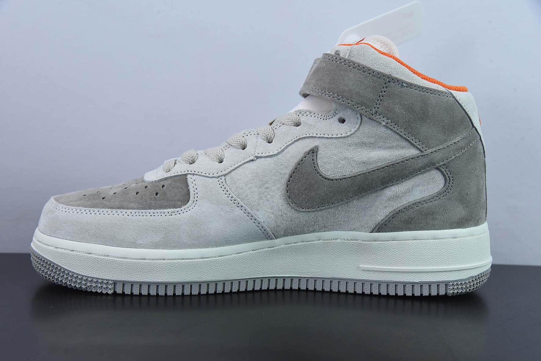 耐克Nike Air Force 1 'Mid 07 灰橙麂皮空军一号中帮休闲板鞋纯原版本 货号：CQ5059-105