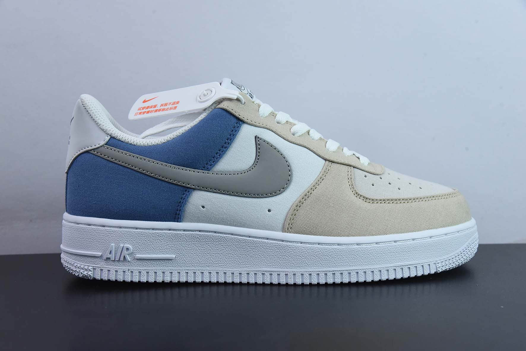 耐克NIke Air Force 1 '07 灰蓝布面空军一号低帮休闲板鞋纯原版本 货号：DG2296-018