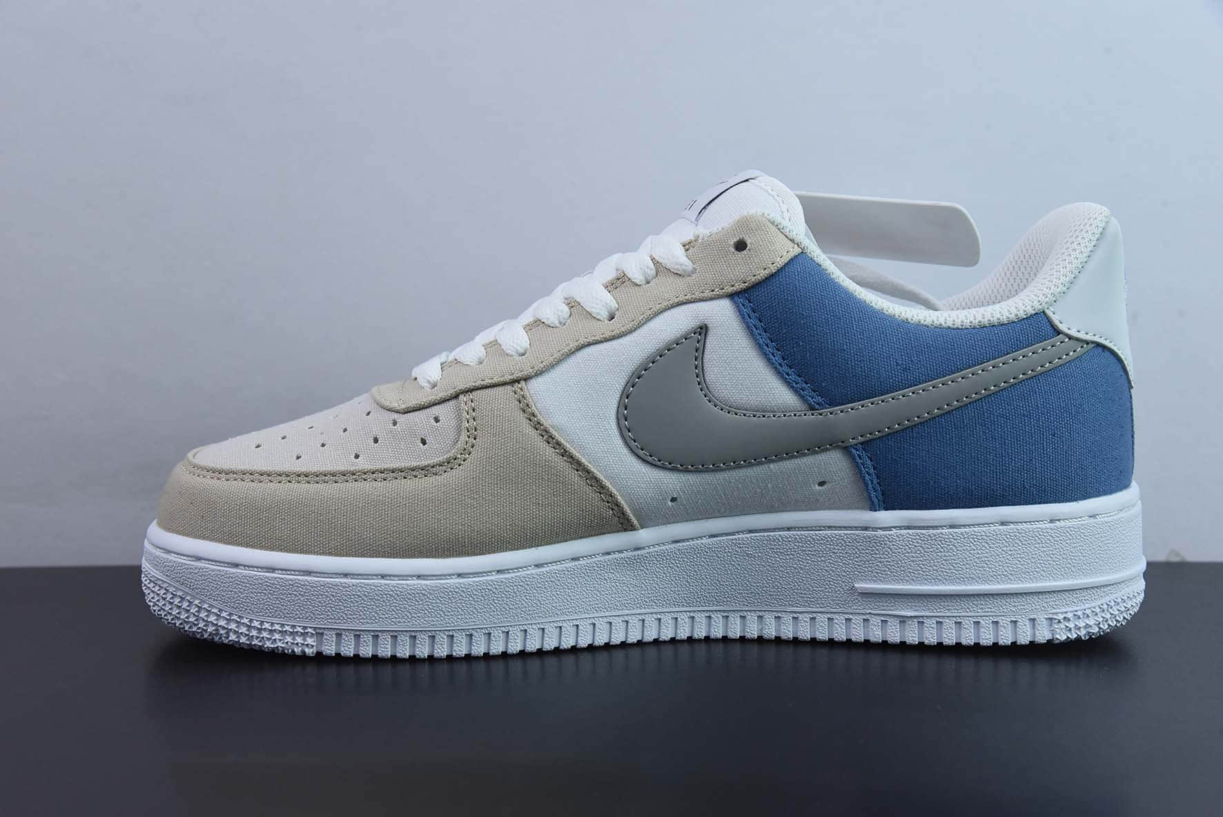 耐克NIke Air Force 1 '07 灰蓝布面空军一号低帮休闲板鞋纯原版本 货号：DG2296-018