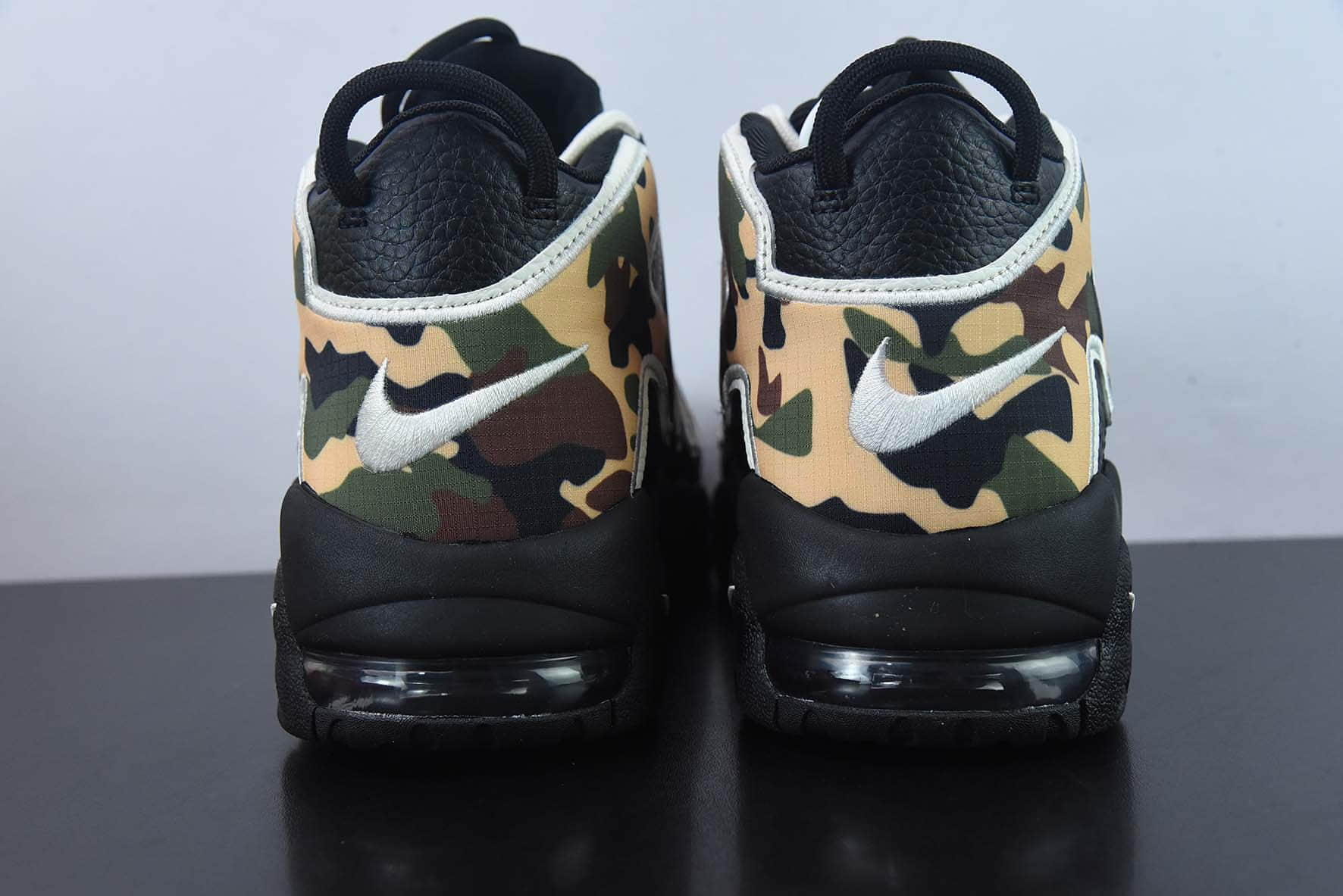 耐克Nike Air More Uptempo 大AIR皮蓬黑迷彩复古篮球鞋纯原版本 货号：CJ6122-001