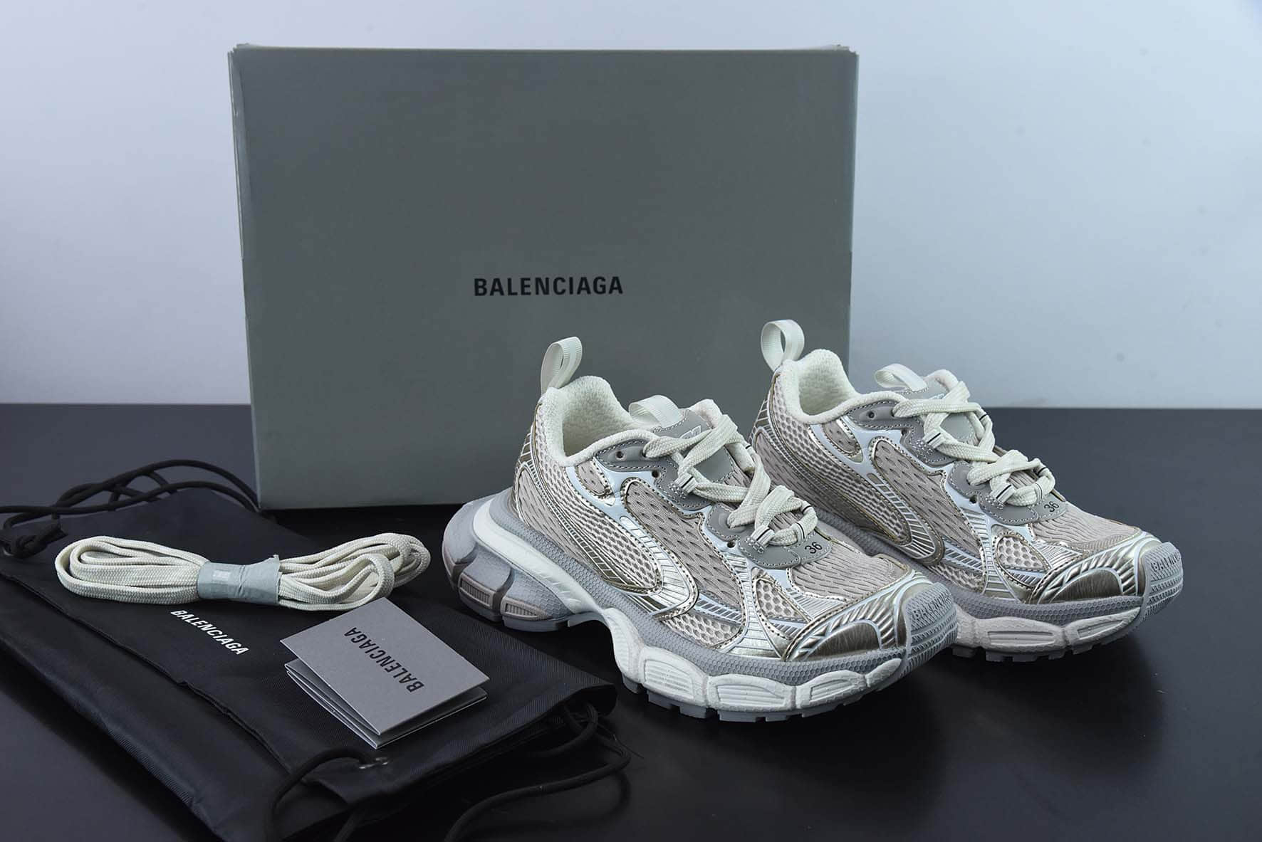 巴黎世家Balenciaga Phantom Sneaker 巴黎世家十代白棕做旧潮流跑鞋纯原版本 货号：W1RB50102