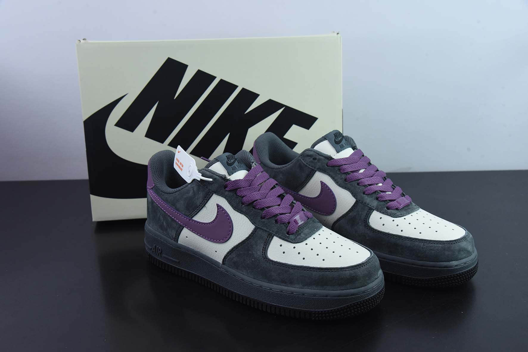 耐克Nike Air Force 1 Low ’07 “Grey purple ”“灰紫雾”空军一号低帮休闲板鞋纯原版本 货号：CW1188-111