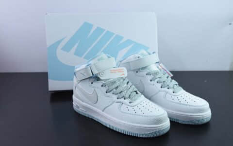 耐克Nike Air Force 1 Mid 马克线满天星冰蓝配色空军一号中帮休闲板鞋纯原版本 货号：MK0619-255