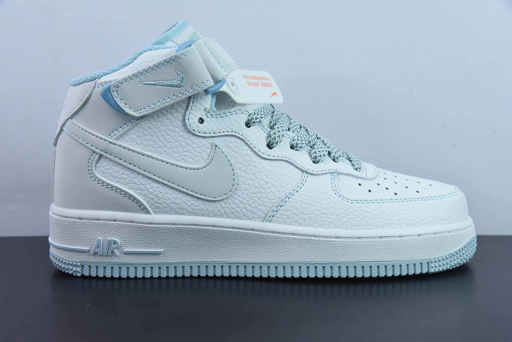耐克Nike Air Force 1 Mid 马克线满天星冰蓝配色空军一号中帮休闲板鞋纯原版本 货号：MK0619-255
