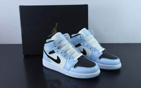 乔丹Air Jordan 1 Mid 白黑蓝中帮文化篮球鞋纯原版本 货号：555112-401