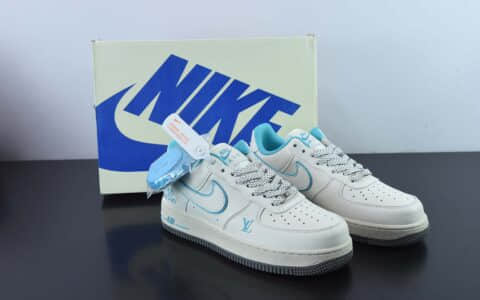 耐克NIke Air Force 1 '07 Low “LV联名--冰蓝满天星”空军一号低帮休闲板鞋纯原版本 货号：HX123-004