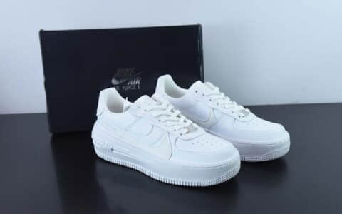 耐克Nike Air Force1 Low PLTAF.ORMTriple White变种双层底空军一号 “解构全白低帮休闲板鞋纯原版本 货号：DJ9946-100