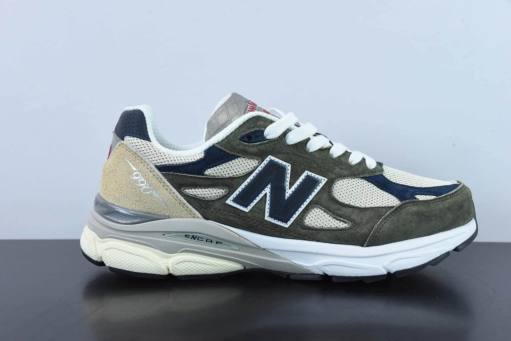 新百伦New Balance Made in USA M990V3 三代系列橄榄绿棕海军蓝低帮美产血统经典复古休闲运动百搭老爹跑步鞋纯原版本 货号：M990TO3